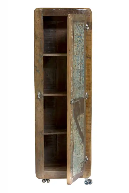 Reclaimed Ice Box Cabinet on Rollers - popular handicrafts